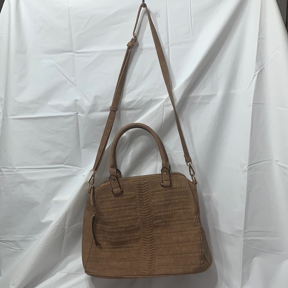 Zex Tan Faux Leather Hobo with woven pattern design. - Picture 1 of 8